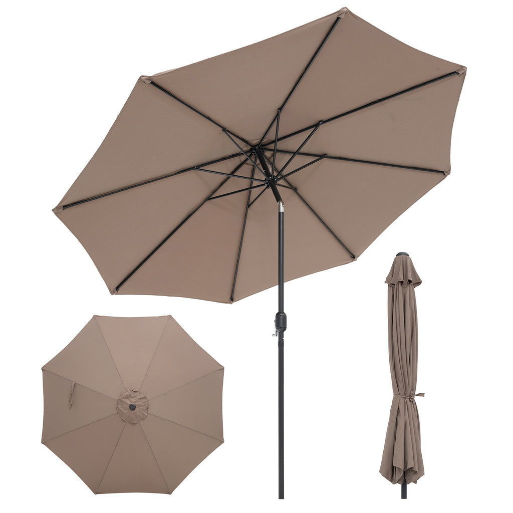10 x 8.2 Feet Patio Umbrella with Tilt & Crank - Tan