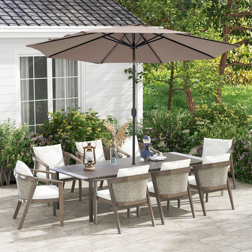 10 x 8.2 Feet Patio Umbrella with Tilt & Crank - Tan