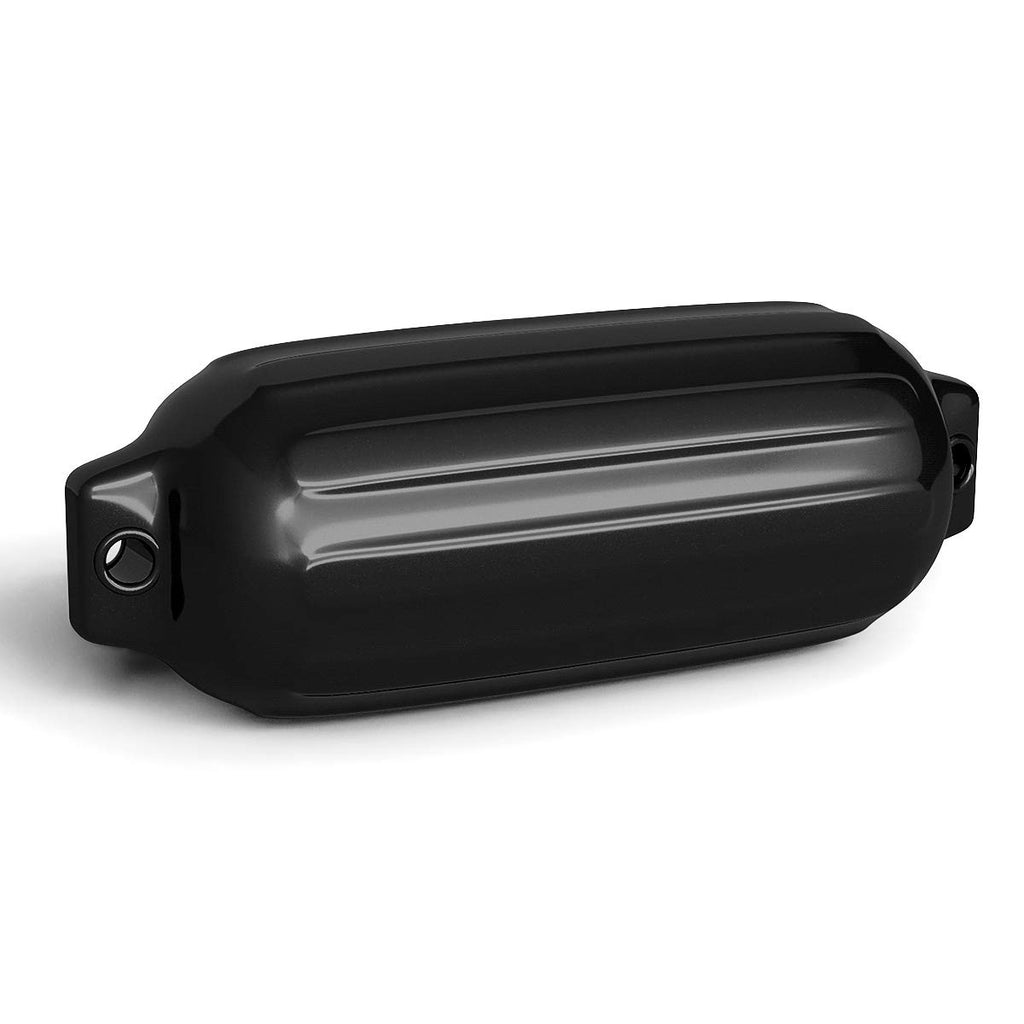 8.5 x 27 Marine Vinyl Boat Fender - Ribbed Docking Bumper, Black Variation