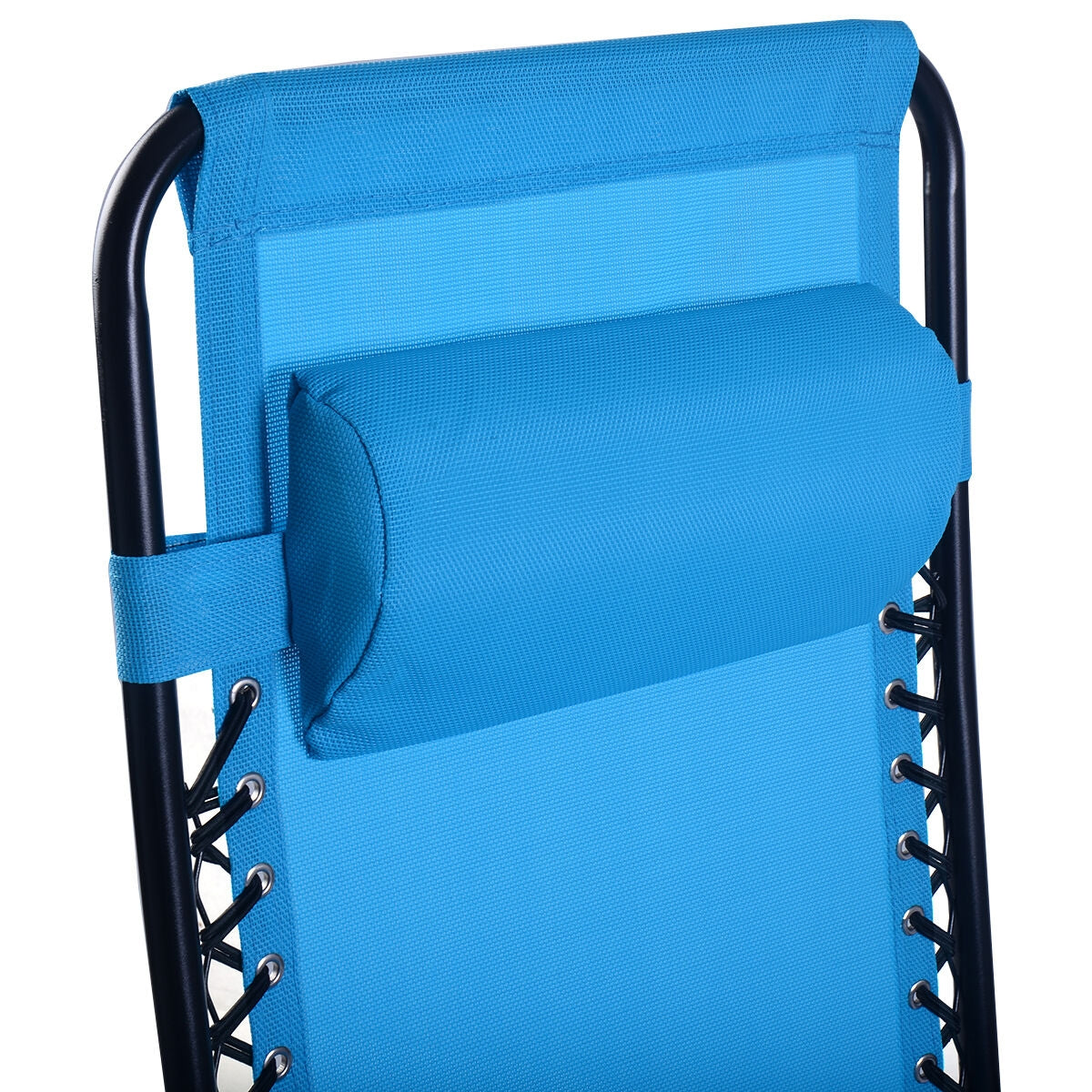2 Pieces Folding Lounge Chair with Zero Gravity