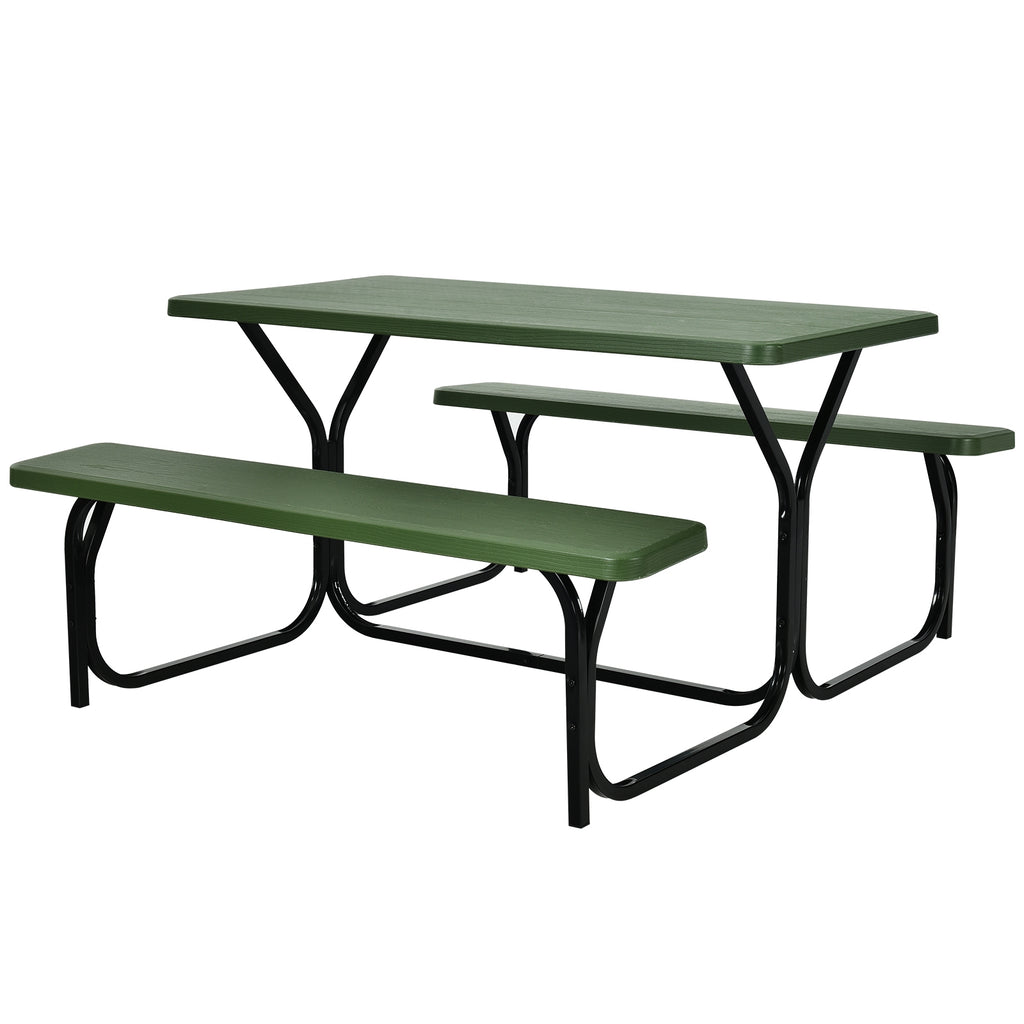 4.5 FT Outdoor Picnic Table Bench Set - 28.5" x 54" Green