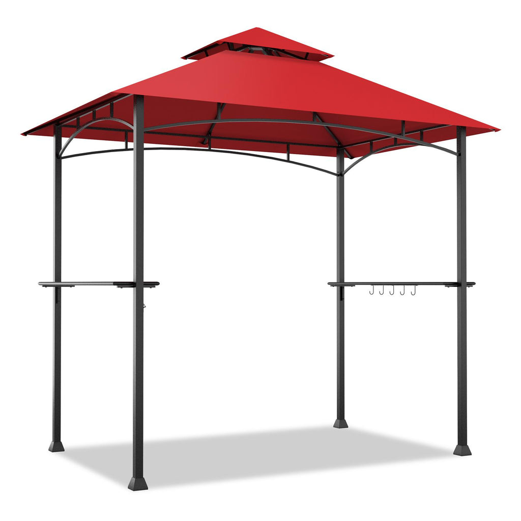 8 x 5 Feet Outdoor Double-Tiered Barbecue Grill Gazebo Canopy Tent
