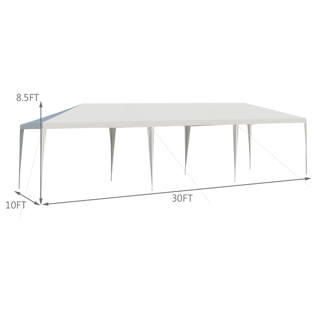10 x 30 Feet Gazebo Canopy Tent without Sidewalls
