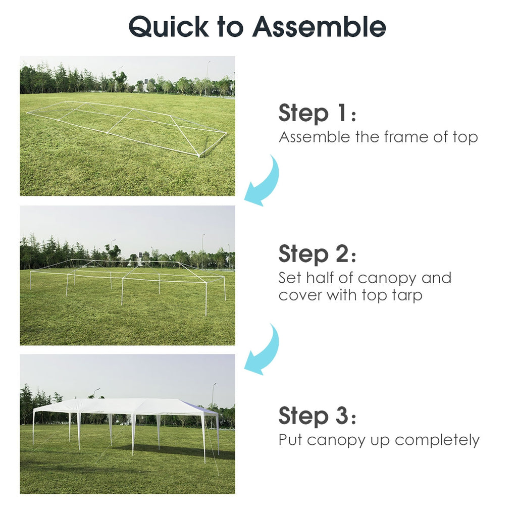 10 x 30 Feet Gazebo Canopy Tent without Sidewalls
