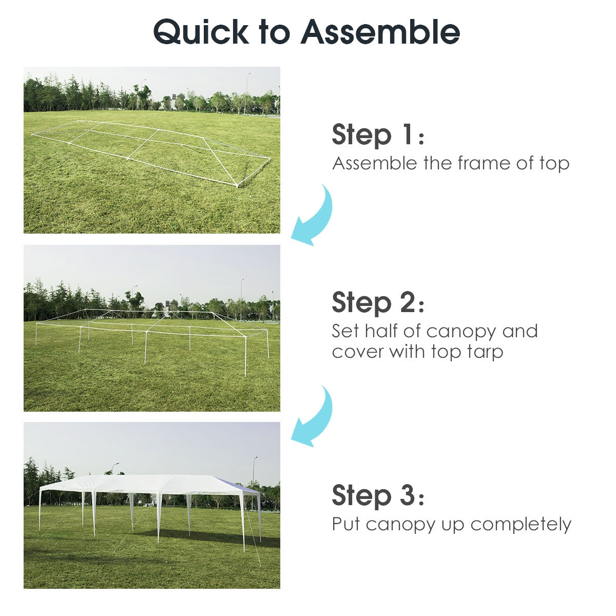 10 x 30 Feet Gazebo Canopy Tent without Sidewalls