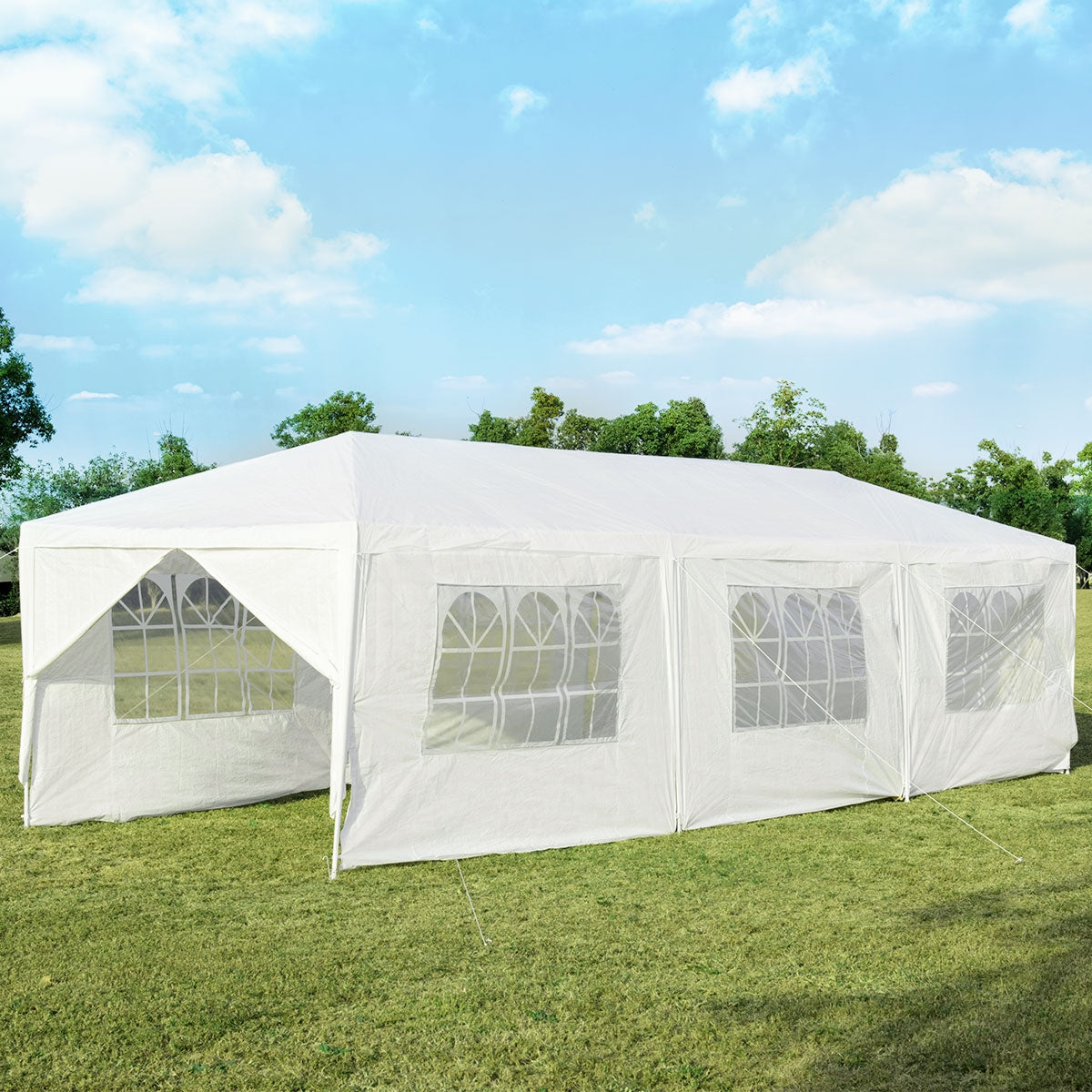 10 x 30 Feet Outdoor Canopy Tent with 6 Removable Sidewalls and 2