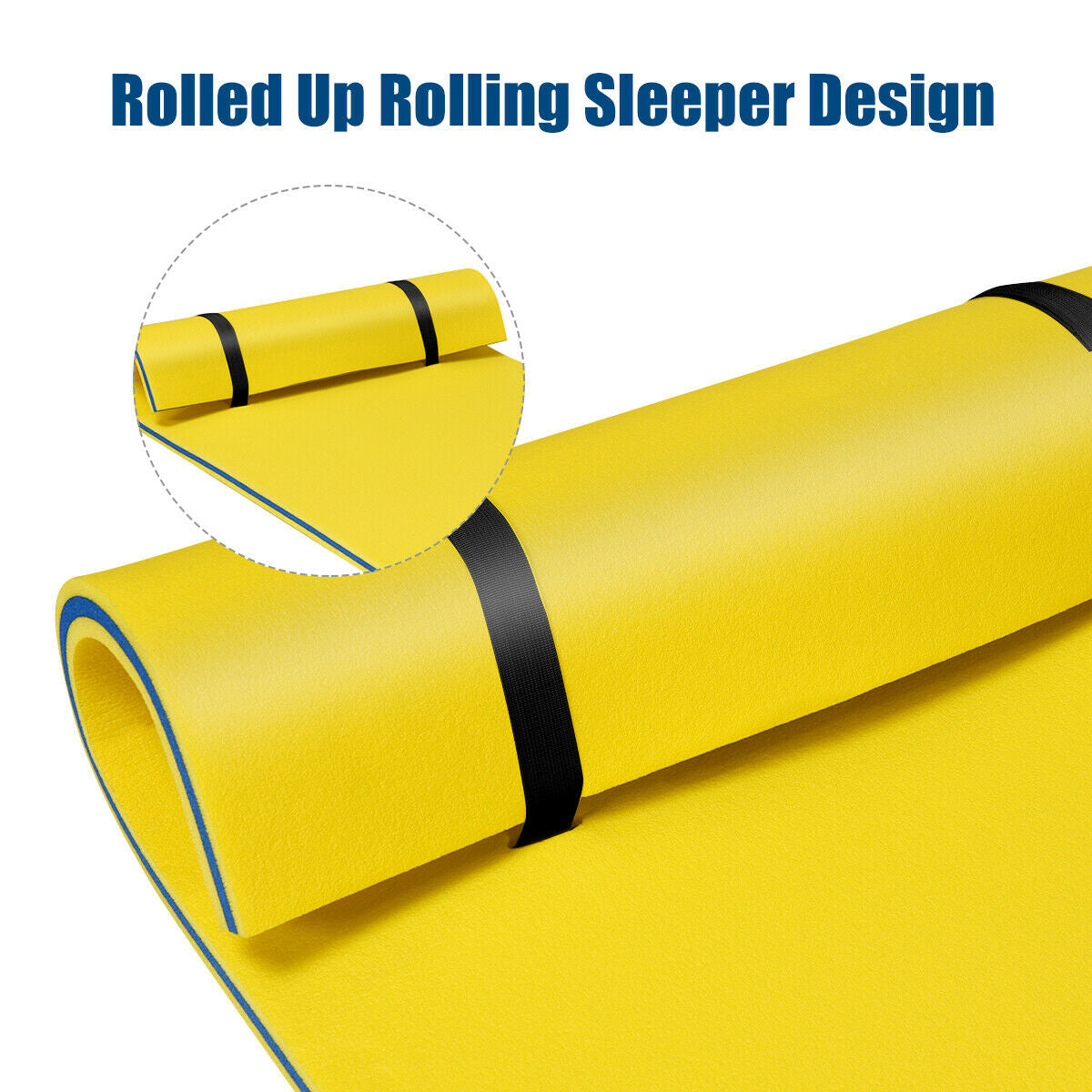 87 x 36 x 1.5 Inch Water Mat - Tear-proof, Floating Pool & Beach Foam Mat - Yellow
