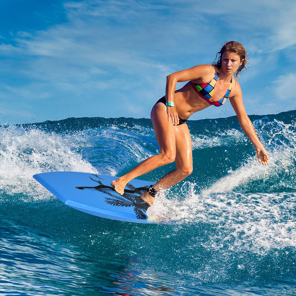 Lightweight Bodyboard Surfing with Leash - S Size, EPS Core, Impact-Resistant Deck