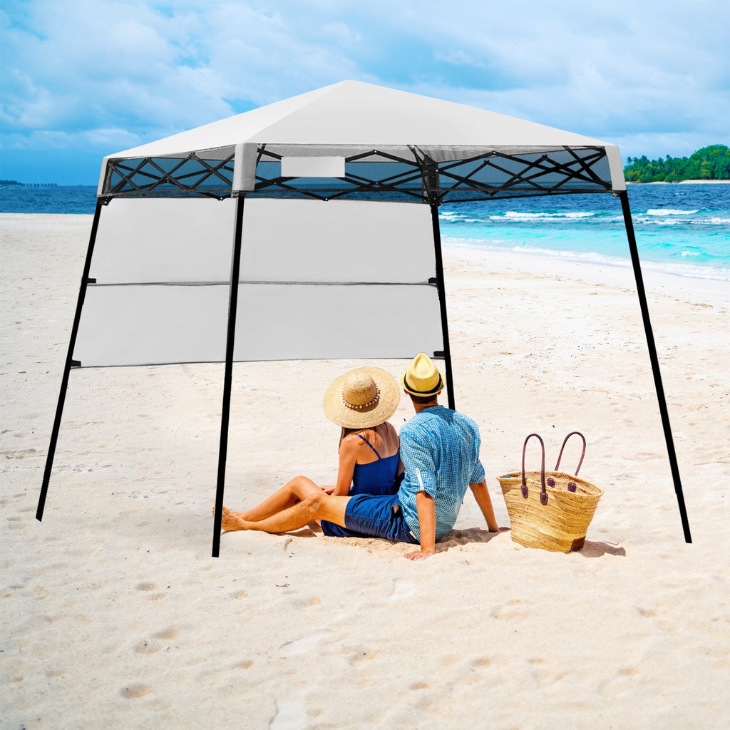 7 x Feet Pop-up Canopy Tent with Carry Bag and 4 Stakes