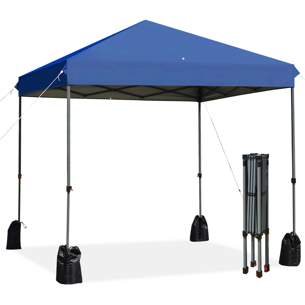 8 x Feet Outdoor Pop-up Canopy Tent with Portable Roller Bag and Sand