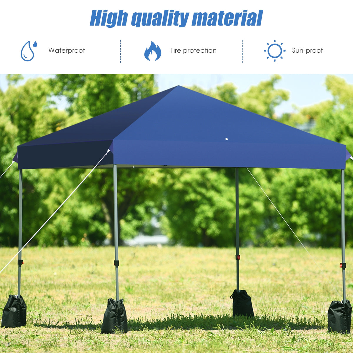 8 x Feet Outdoor Pop-up Canopy Tent with Portable Roller Bag and Sand