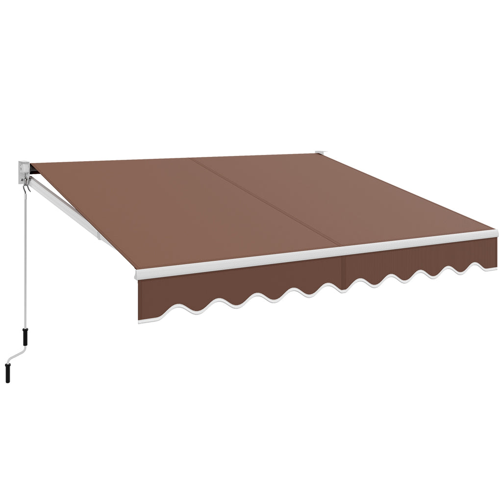 8 x 6.6 Feet Patio Retractable Awning with Manual Crank Handle