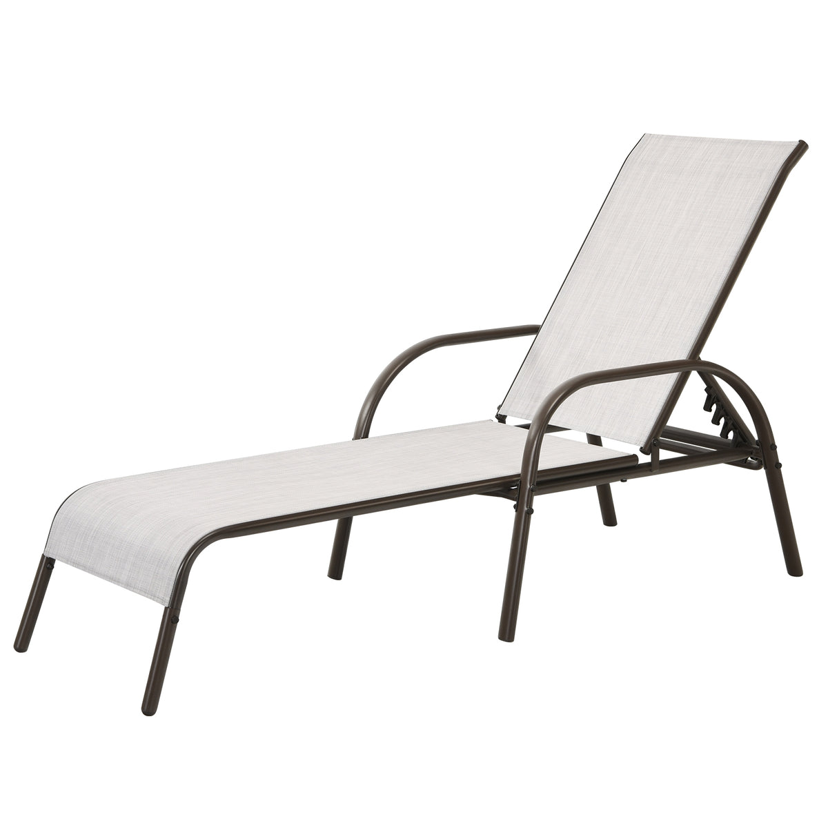 Adjustable Patio Chaise Lounge Chair with Backrest – Gray