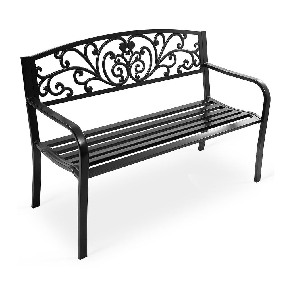 50-Inch Patio Garden Bench with Back - Style 7