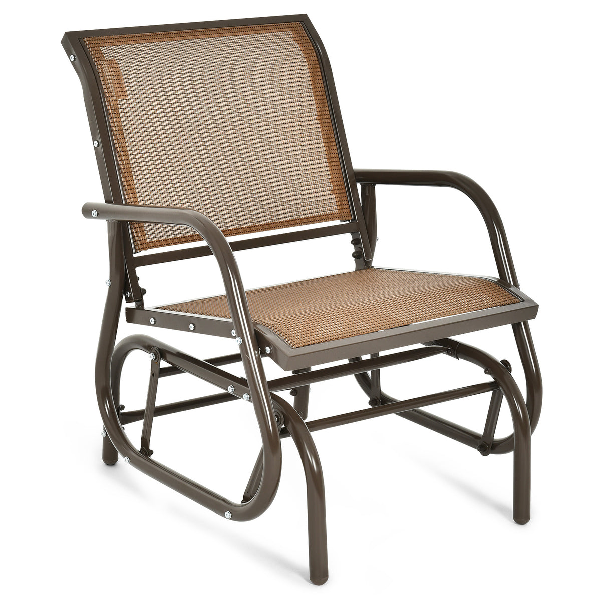 Patio Glider Rocking Chair with Cushion - Gray