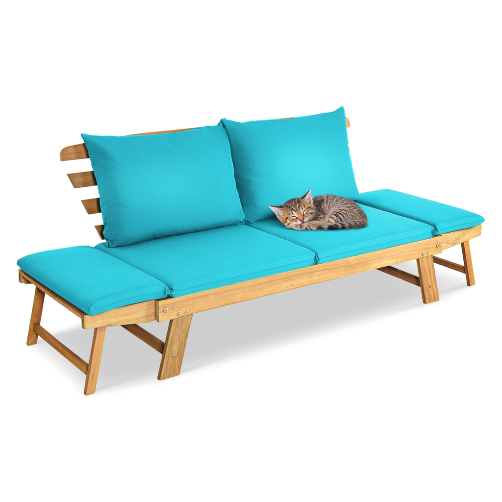Adjustable Patio Convertible Sofa - Turquoise