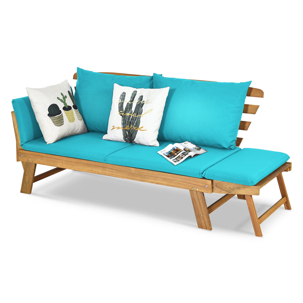 Adjustable Patio Convertible Sofa - Turquoise