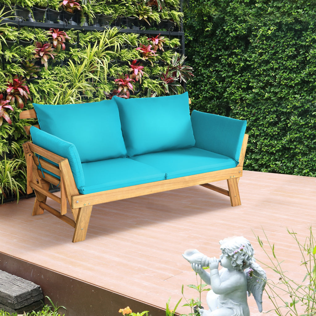 Adjustable Patio Convertible Sofa - Turquoise