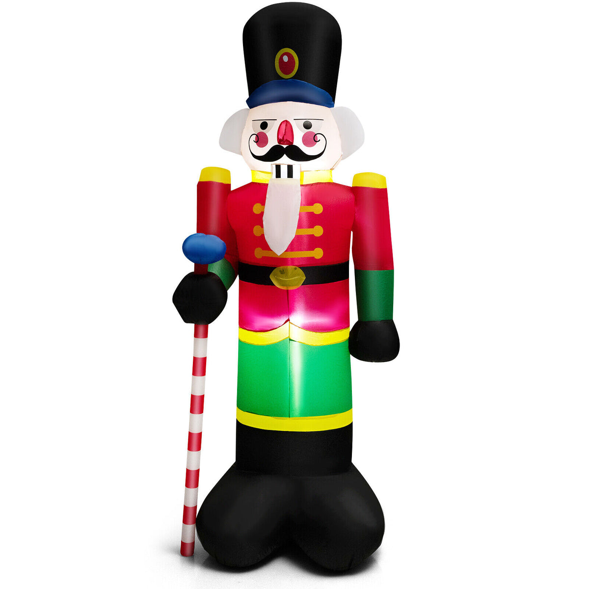 8 Feet Inflatable Nutcracker Soldier with LED Lights for Holiday Yard Decor