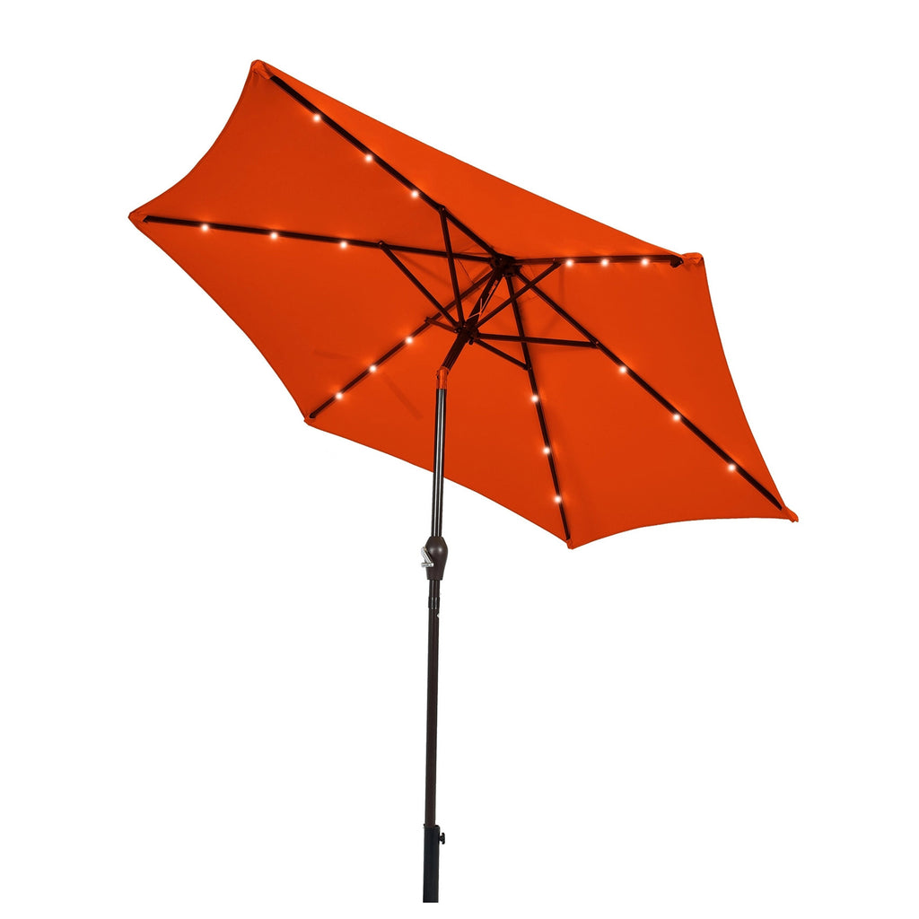 9 Feet Solar LED Lighted Patio Market Umbrella with Tilt Adjustment