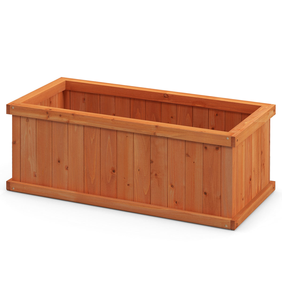 Raised Garden Bed Wooden Planter Box with 4 Drainage Holes and