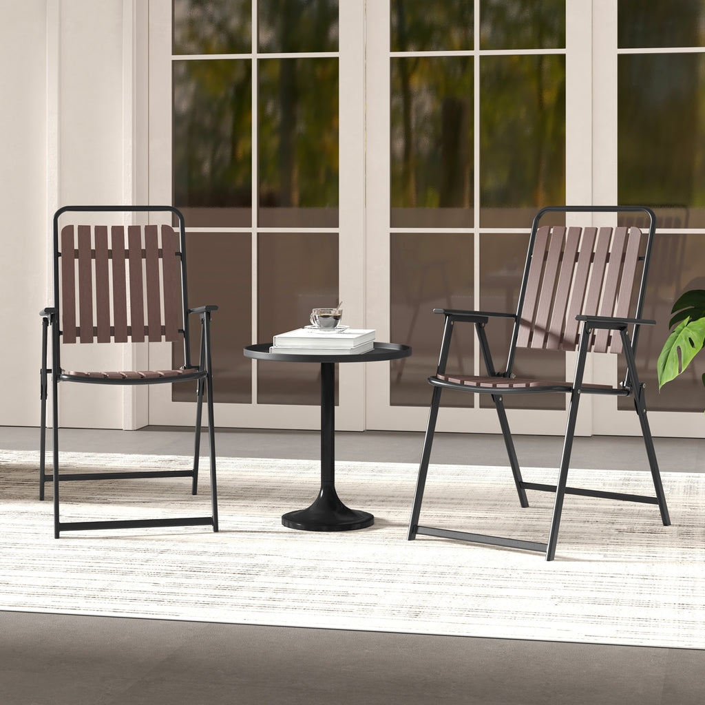 4 pcs Patio Folding Chairs with PP Seat and Back 400 LBS Heavy-Duty