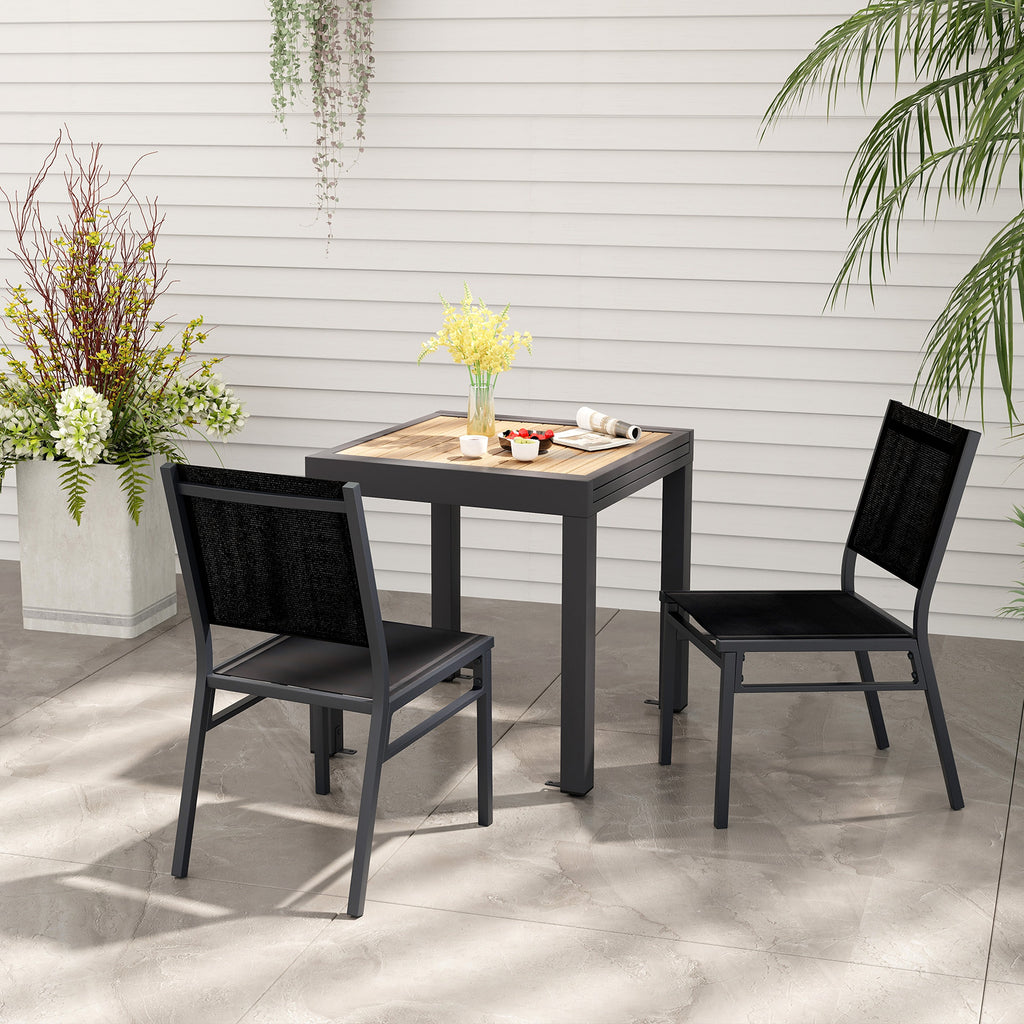 Outdoor Dining Chairs with Breathable Seat and Backrest for Backyard