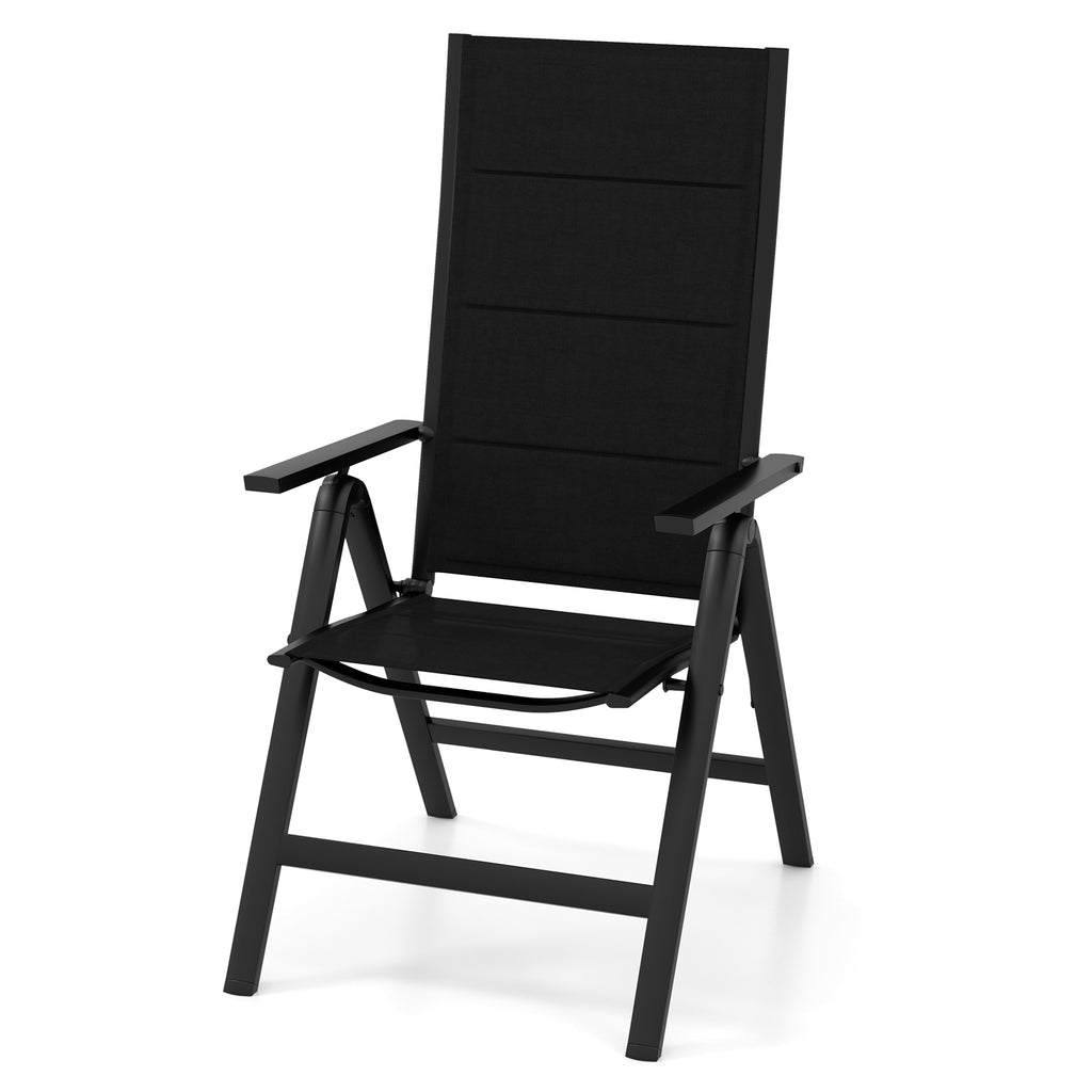 Outdoor Dining Chair with Soft Padded Seat and 7-Position Adjustable