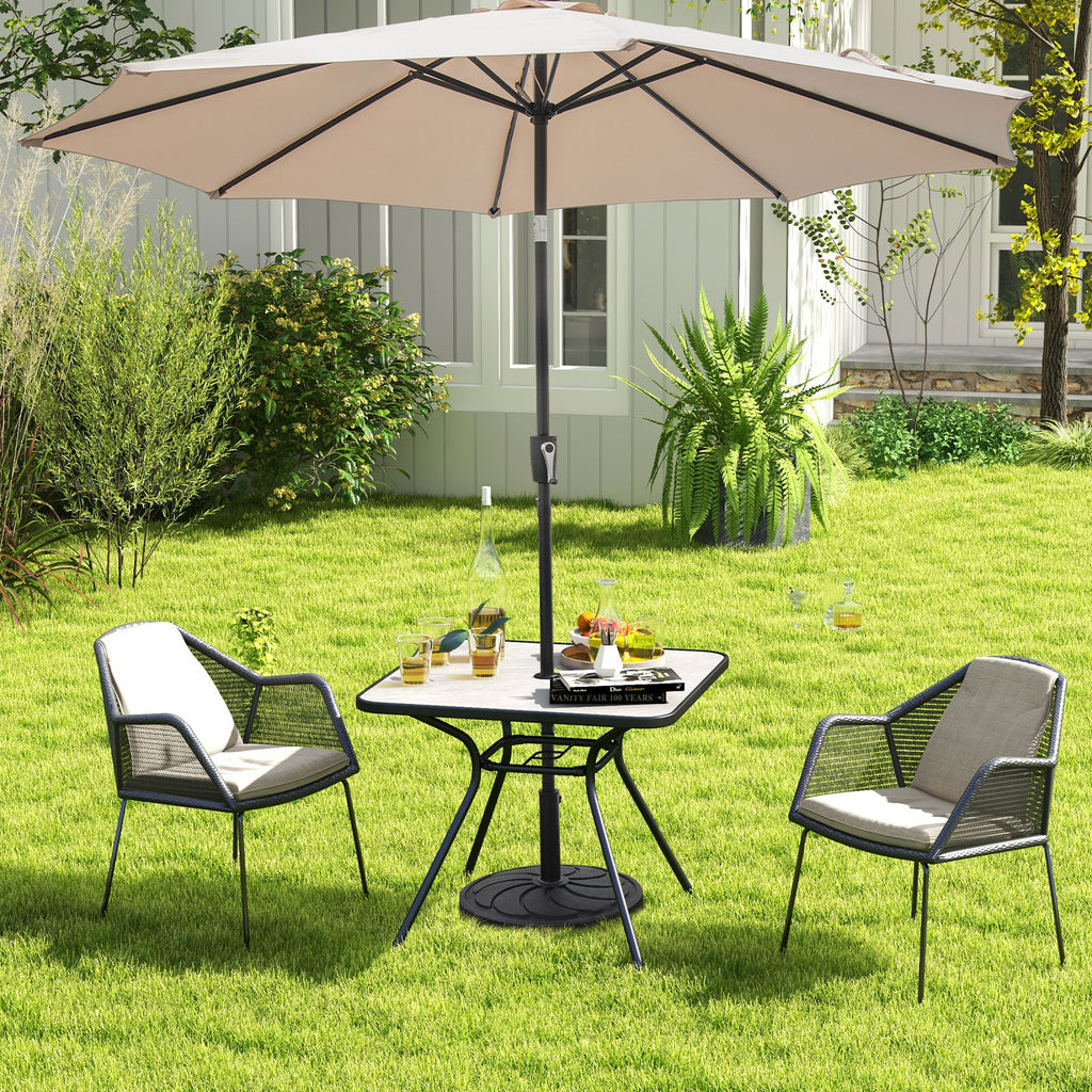32 x Inch Heavy-Duty Outdoor Dining Table with Umbrella Hole for 4
