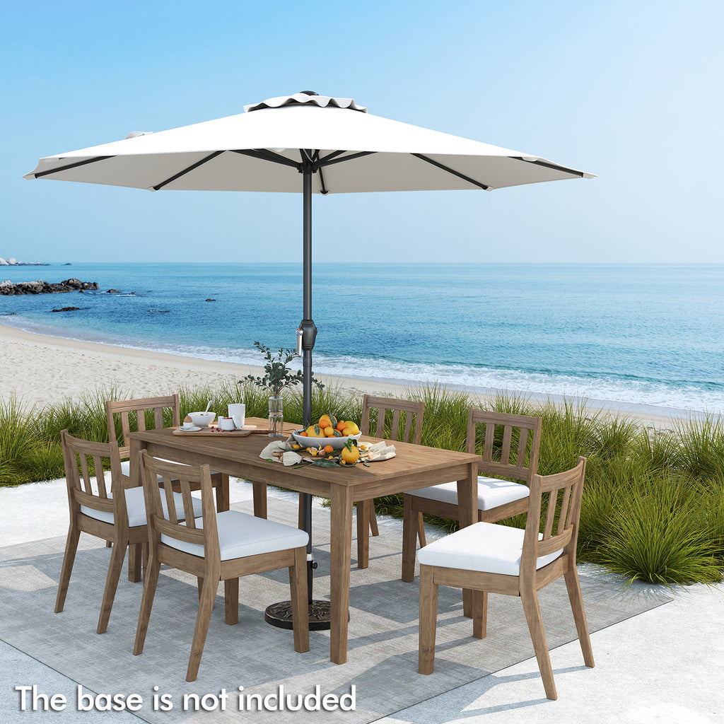 Outdoor Heavy Duty Market Umbrella with Crank Handle and 8 Sturdy Ribs