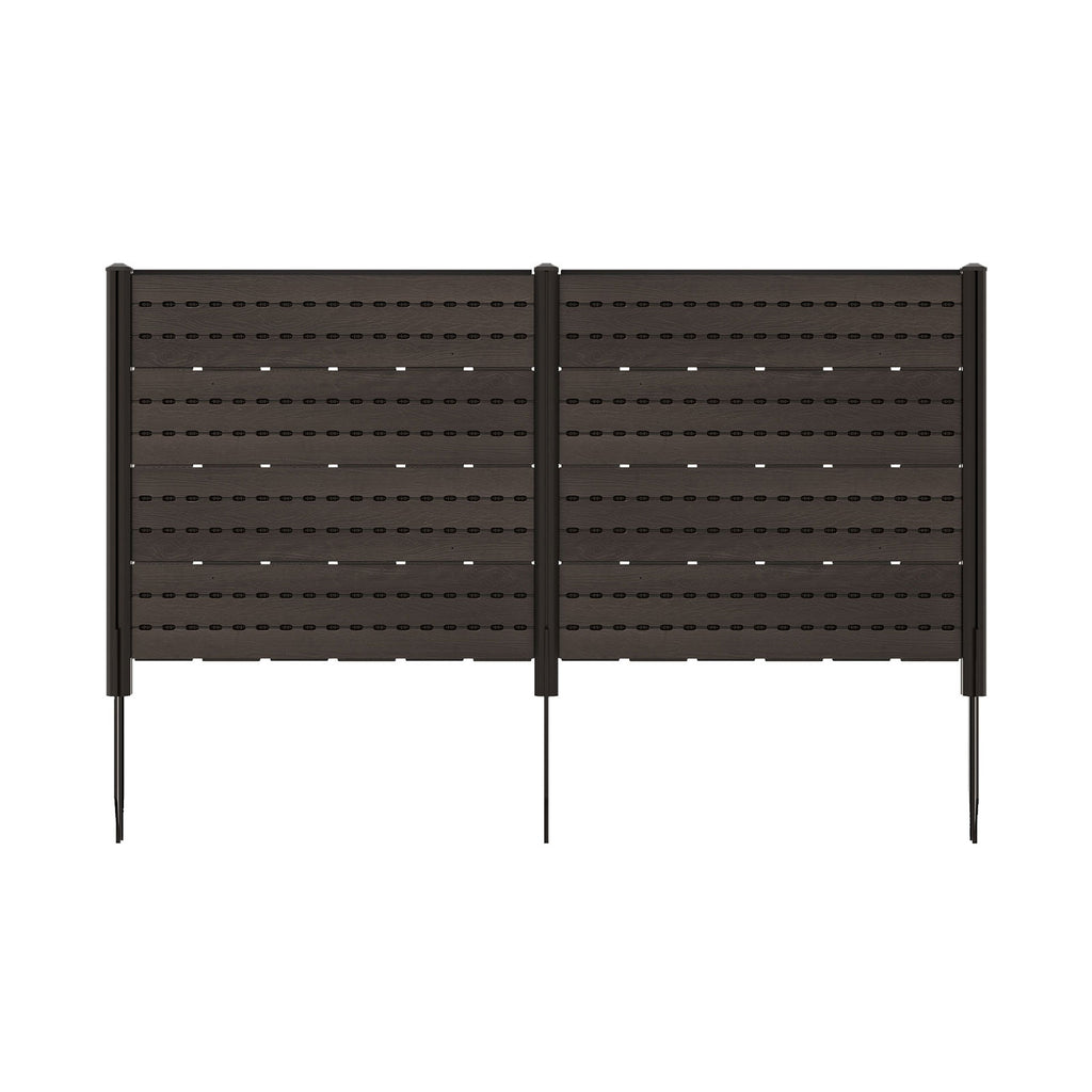 2-Panel Outdoor Privacy Fence Screen with 5 Ground Stakes - White 48x46 Inch