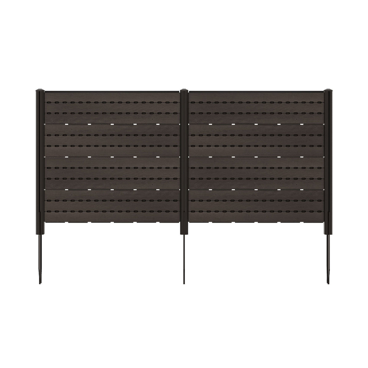 2-Panel Outdoor Privacy Fence Screen with 5 Ground Stakes - White 48x46 Inch