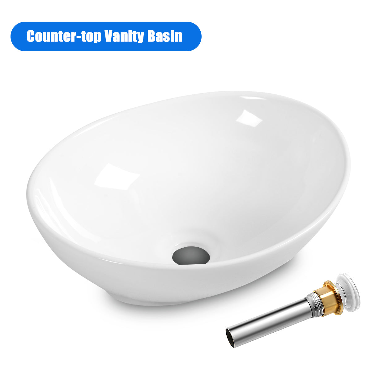 Oval Ceramic Vessel Sink – Bathroom Basin