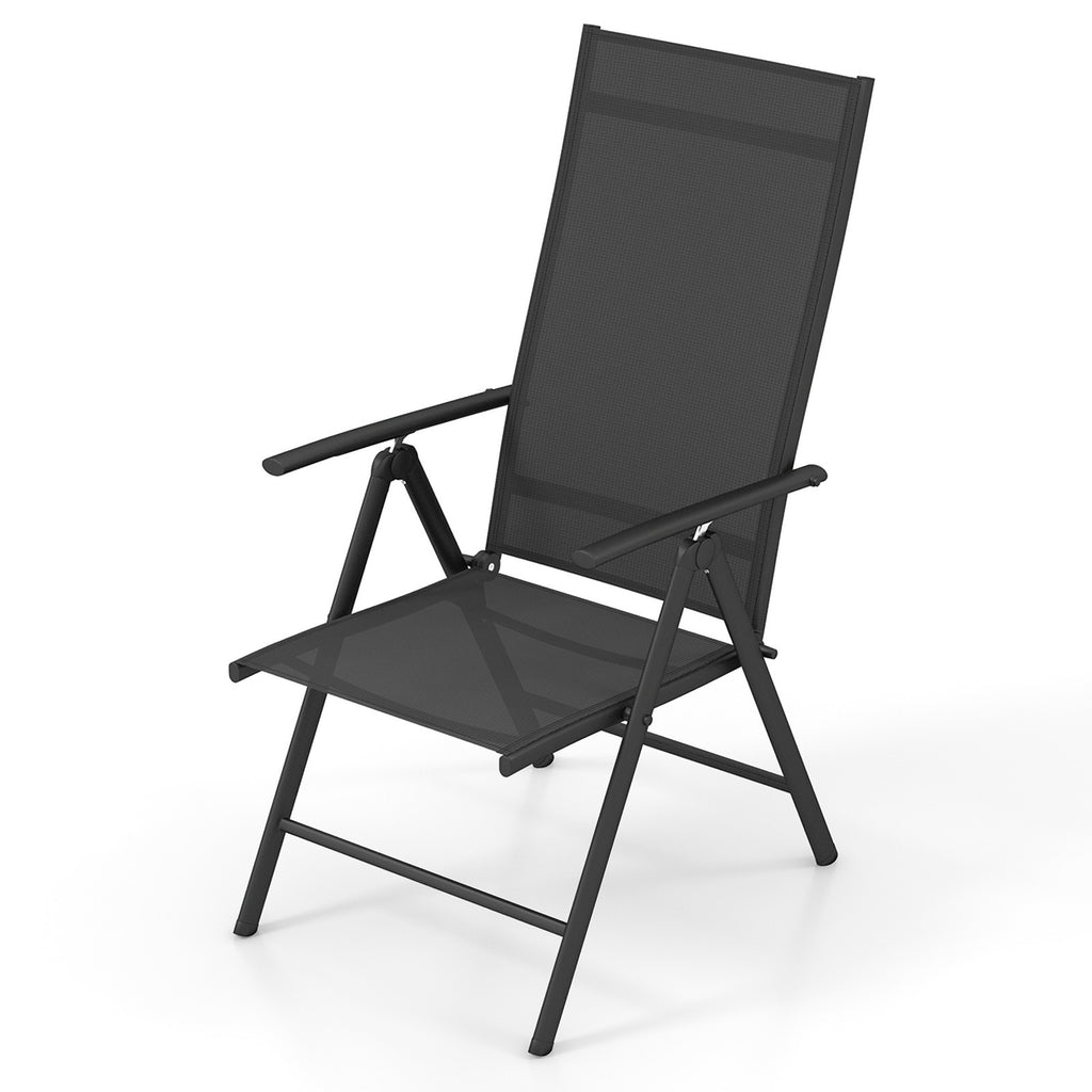 1 Piece Patio Folding Dining Chairs with 7-Level Adjustable High