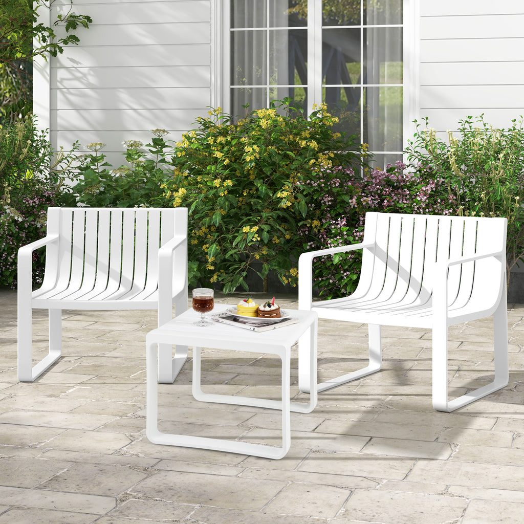 Patio Chairs Set of 2 with Curved Backrests and Seats
