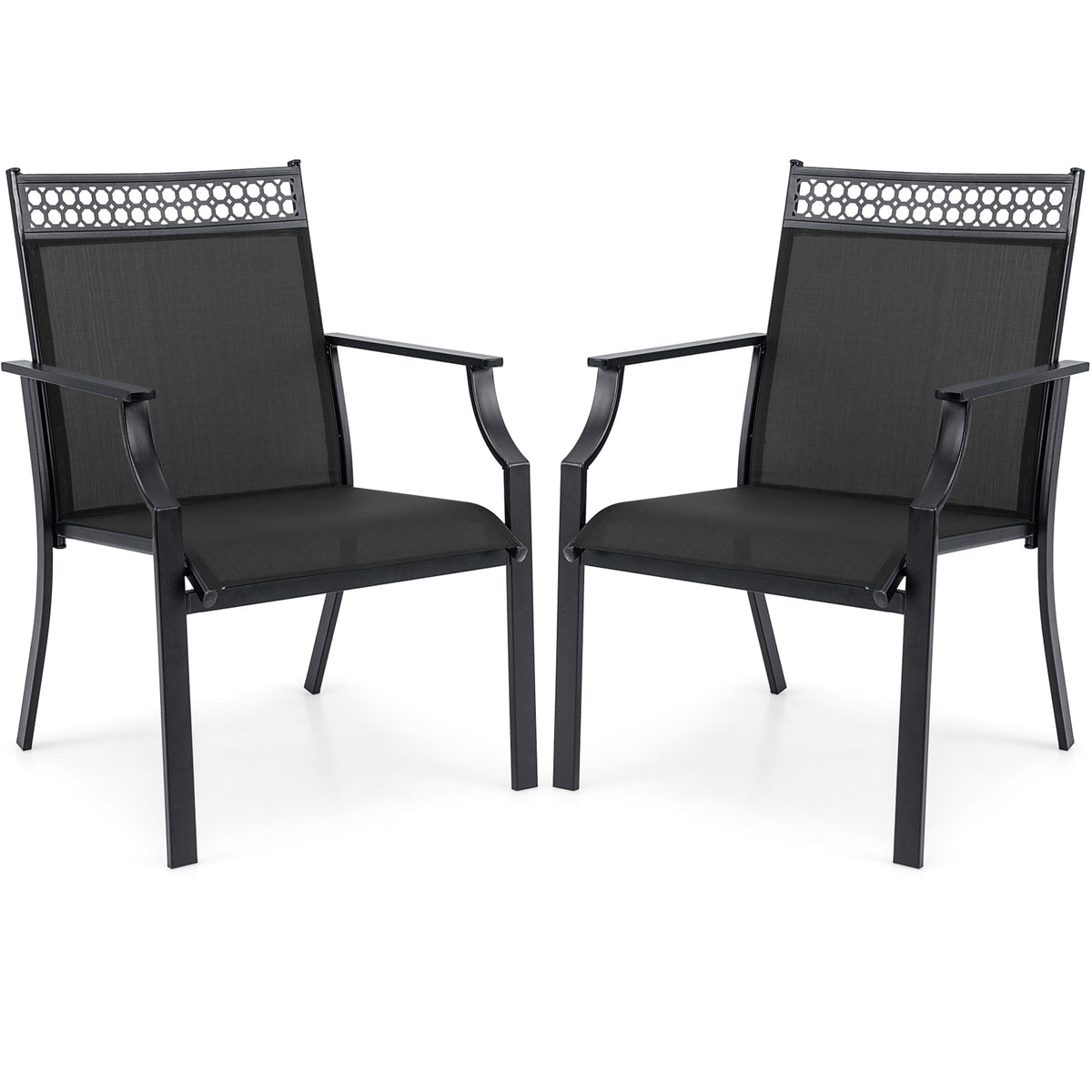 Patio Chairs Set of 2 All Weather Fabric - Blue