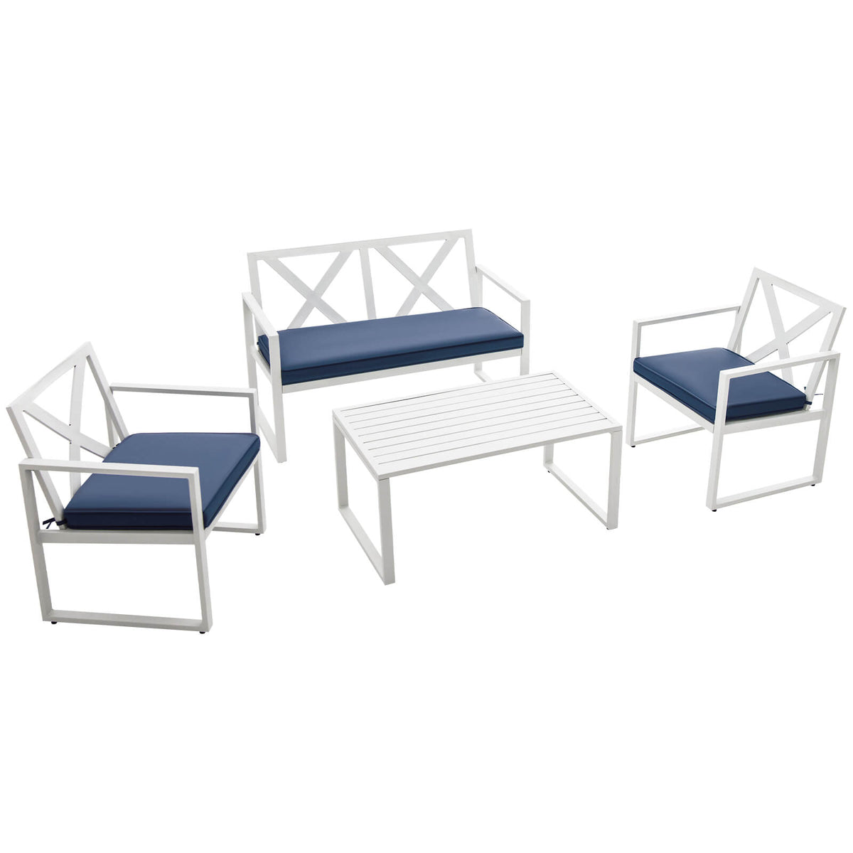 4-Piece Outdoor Conversation Set with Steel Frame