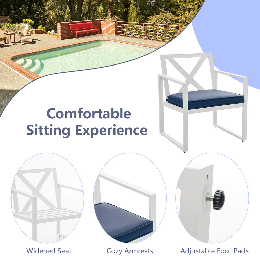 4-Piece Outdoor Conversation Set with Steel Frame