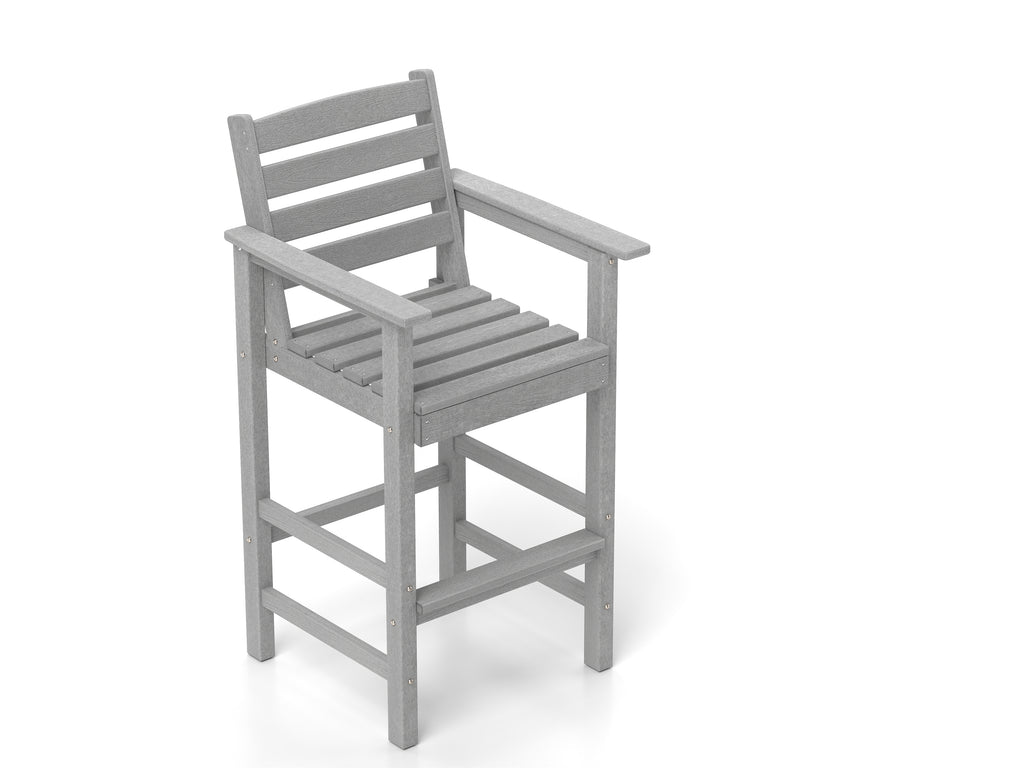 Patio HDPE Adirondack Bar Chairs Set of 2 with Wide Armrests
