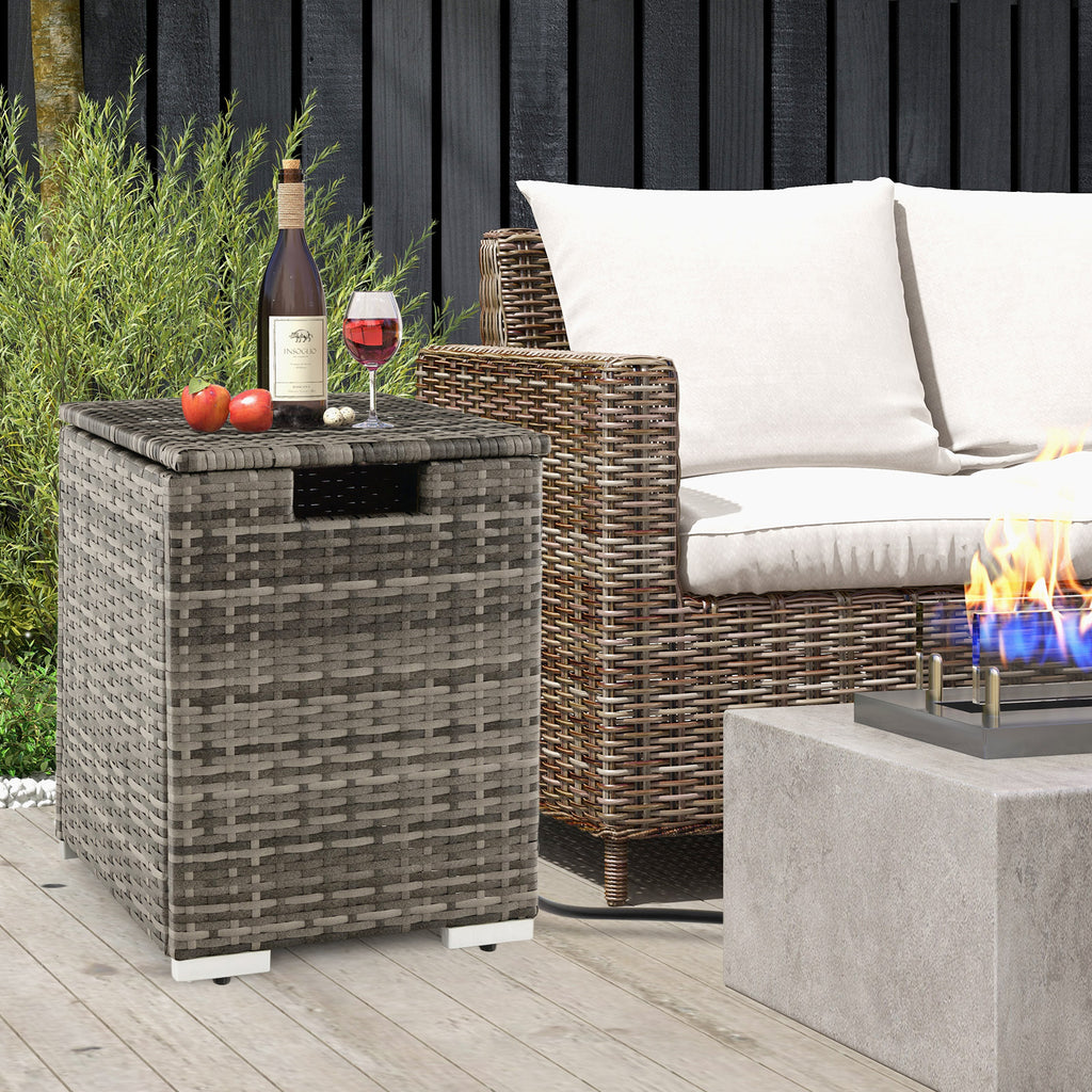 2-in-1 Patio Rattan Gas Propane Tank Cover for 20 lbs Tanks