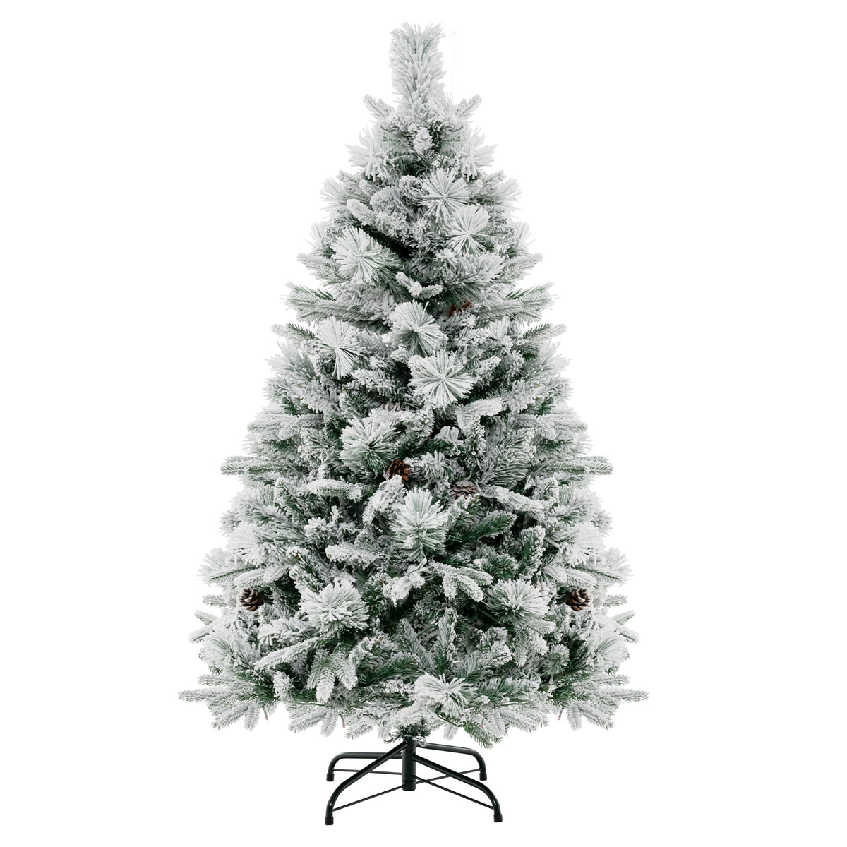 6/7 Feet Pre-Lit Artificial Silver Tinsel Xmas Tree with 790 Tips & 300 LED Lights - Variation of 6 ft