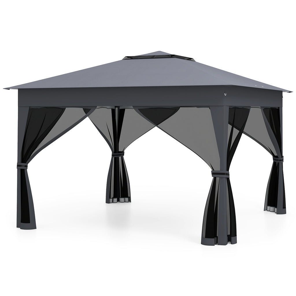 11 X FT Pop Up Gazebo with Mesh Netting and Double Roof