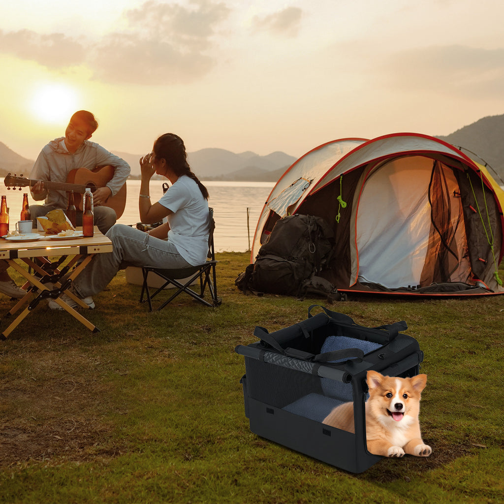 Foldable Pet Carrying Bag with Mesh Openings and Cushions - S Variation