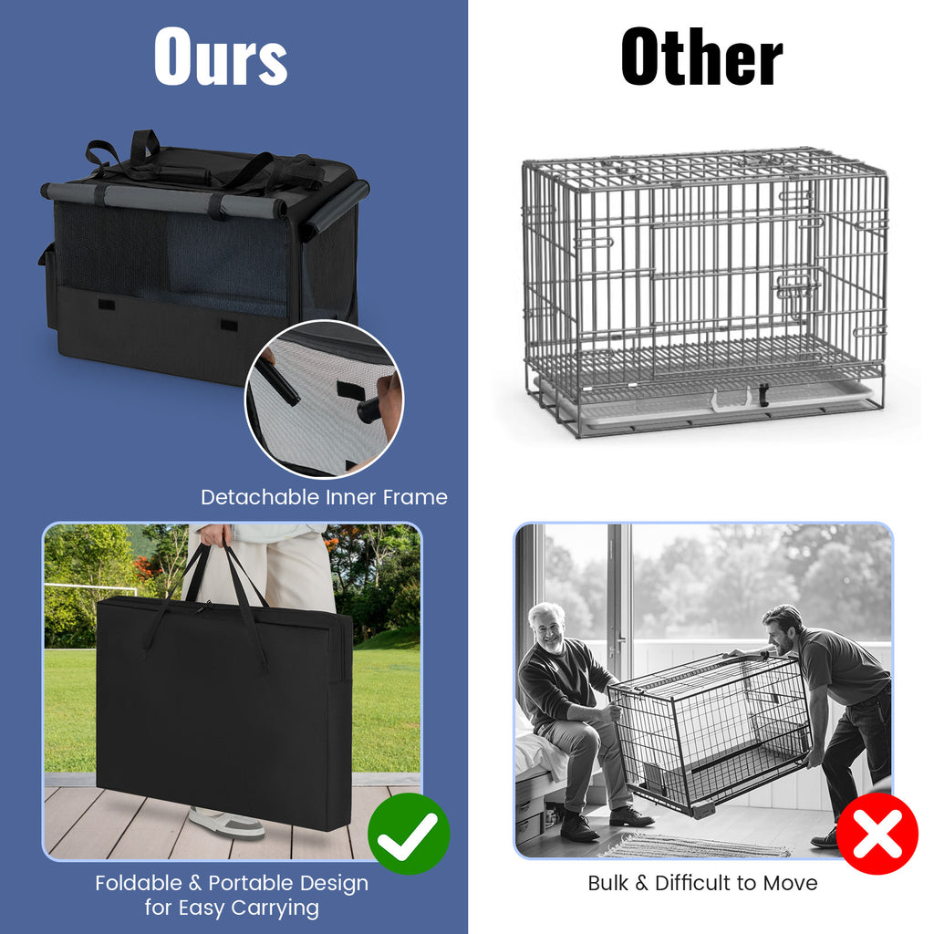 Foldable Pet Carrying Bag with Mesh Openings and Cushions - S Variation