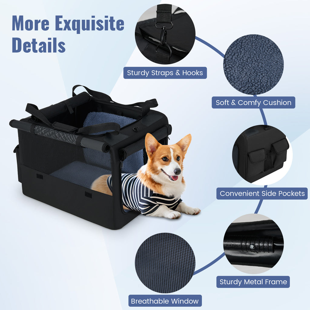 Foldable Pet Carrying Bag with Mesh Openings and Cushions - S Variation