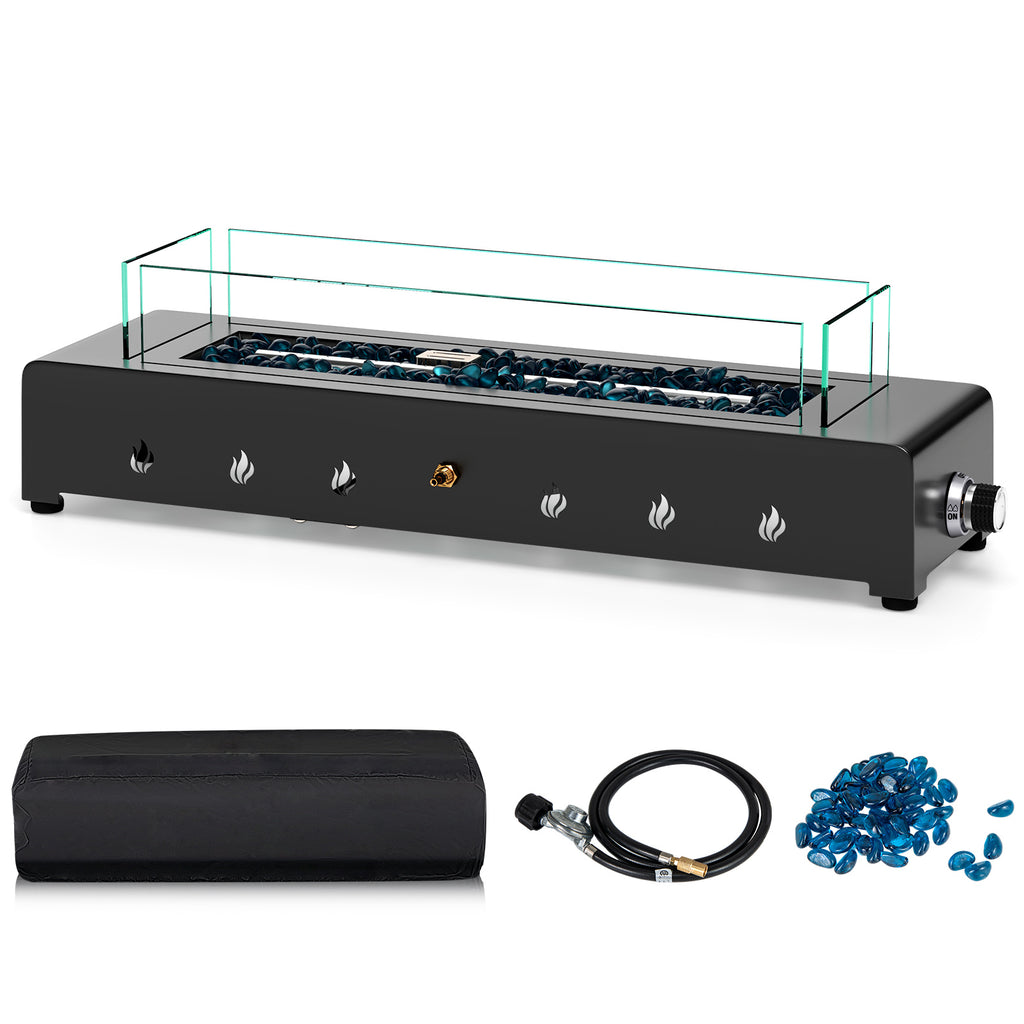 Portable Mini Propane Fireplace – 40,000 BTU, Stainless Steel Burner