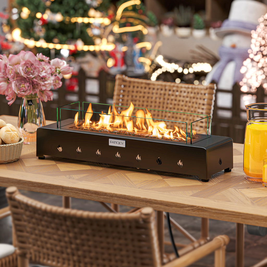 Portable Mini Propane Fireplace – 40,000 BTU, Stainless Steel Burner