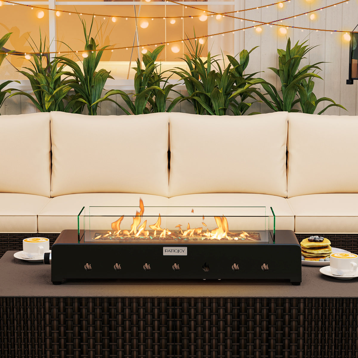 Portable Mini Propane Fireplace – 40,000 BTU, Stainless Steel Burner
