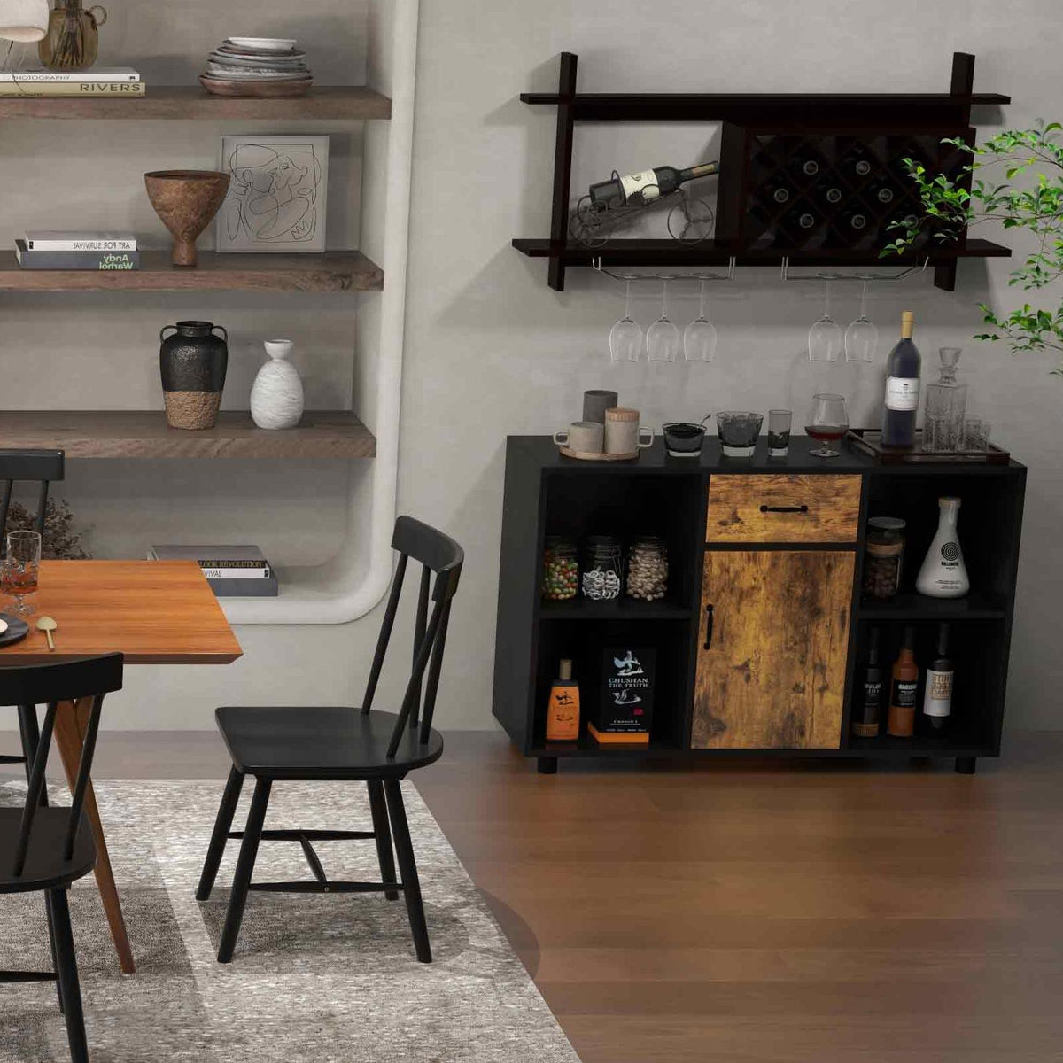 Windsor Dining Chairs Set of 2 - Black