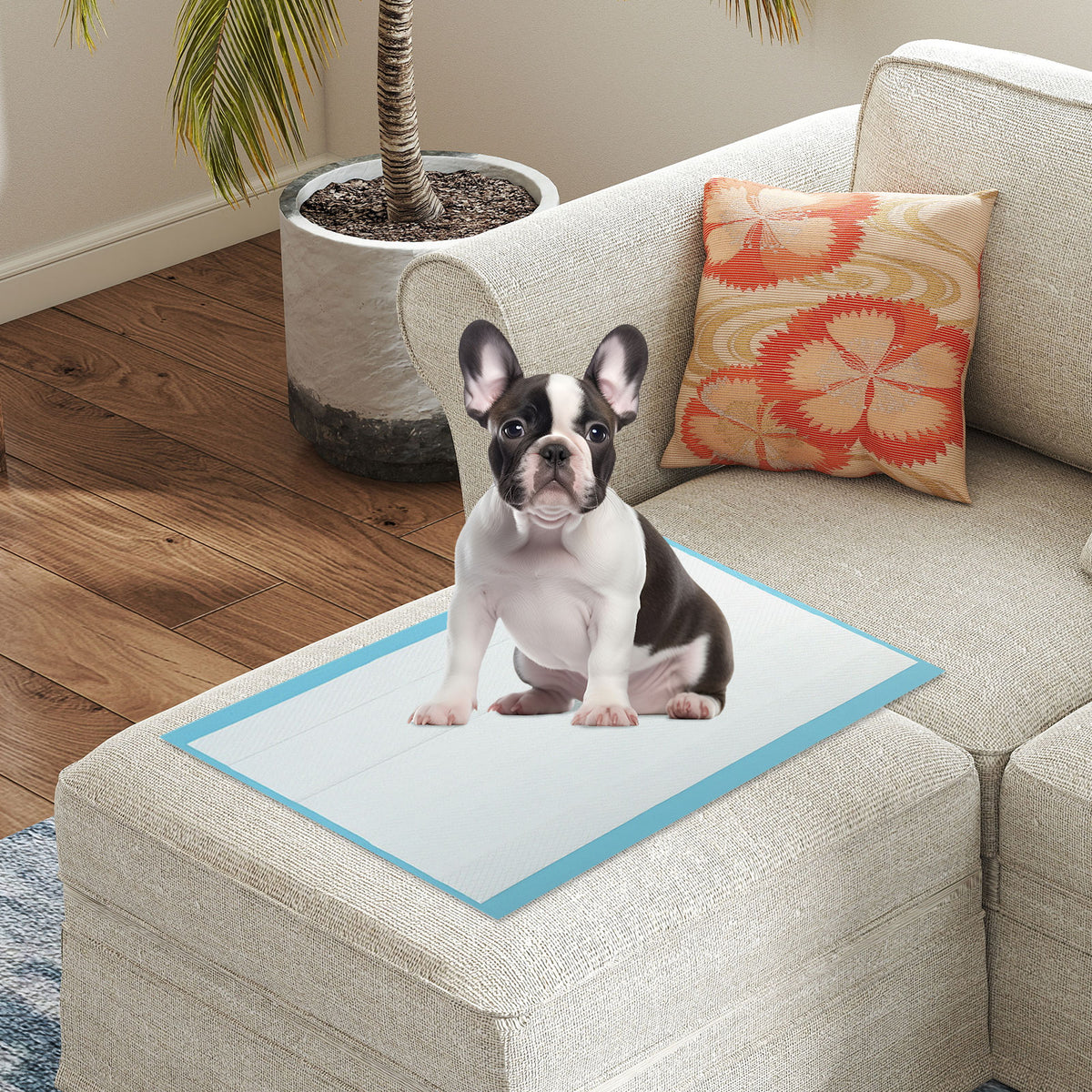 Dog and Puppy Pee Pads 24x17 Inches, 300 Count, Blue - Leakproof Potty Training Sheets with 5-Layer Absorption